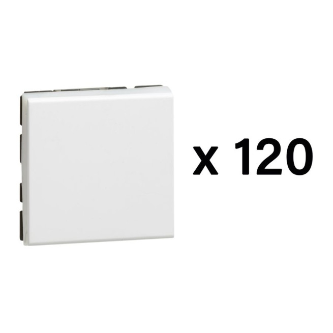 Lot de 120 interrupteurs ou va-et-vient - 2 modules - 10 AX - Blanc - Mosaic Easy-Led