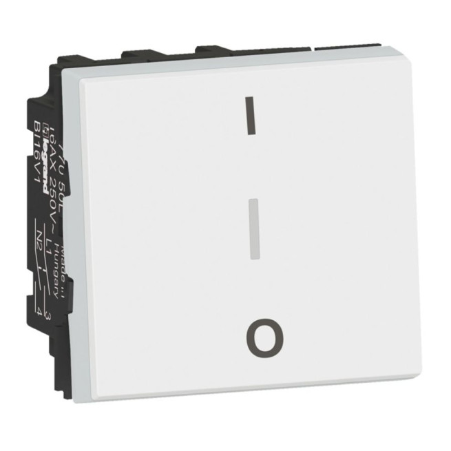 Interrupteur bipolaire - 2 modules - 10 AX - Blanc - Mosaic