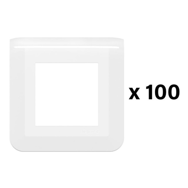 Lot de 100 plaques de finition 2 modules - Blanc - Mosaic
