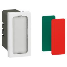 Voyant antimicrobien - Simple - 230 V - Avec 4 étiquettes de couleur - 1 module - Blanc - Mosaic