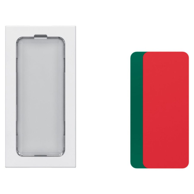 Voyant antimicrobien - Simple - 12-24 V - Avec 4 étiquettes de couleur - 1 module - Blanc - Mosaic
