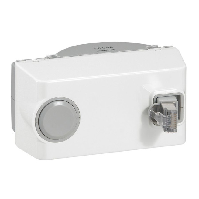 Prise RJ45 cat.6 FTP avec enrouleur - 4 modules - Mosaic