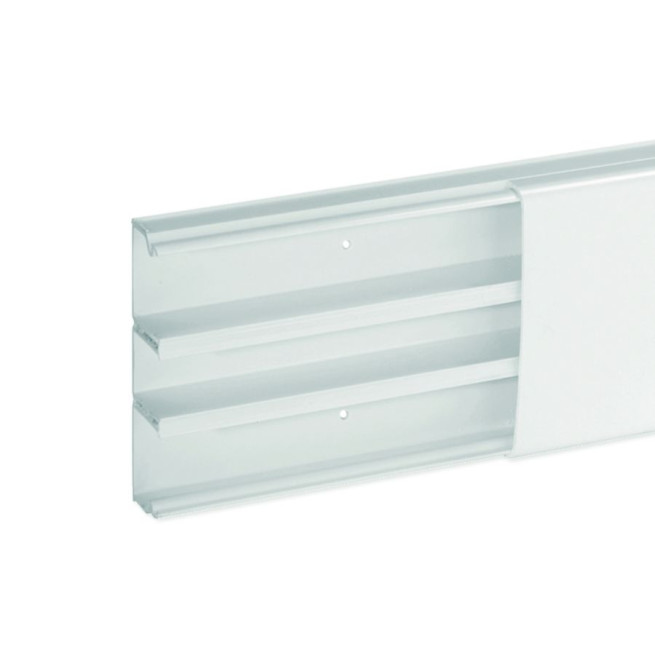 Moulure et plinthe Moulure Optima TM 80x22 3 compartiments blanche