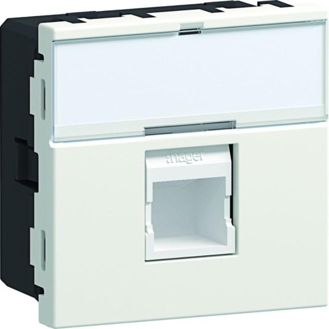 Prise RJ45 - Cat.6 FTP inclinée à 90° - 2 modules - Spéciale EPT - Tercia AP-C45
