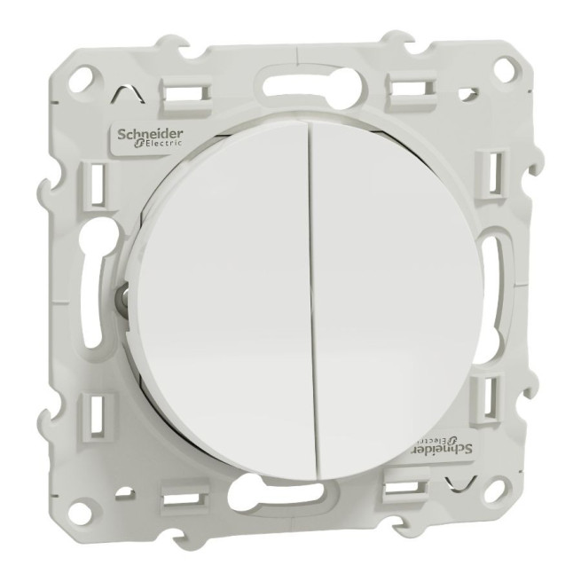 Double va-et-vient 10 A Schneider Odace | Blanc, Anthracite et version à griffes