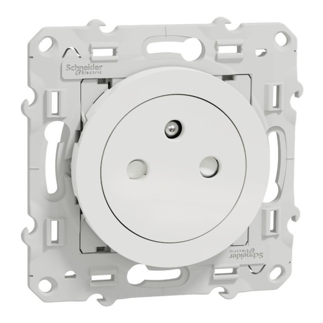 Prise de courant 2P+T affleurante Schneider Odace | Blanc, Anthracite, avec ou sans griffes