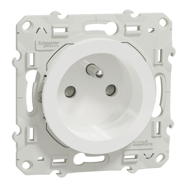 Prise de courant 2P+T à puits Schneider Odace | Blanc, Anthracite et version à griffes
