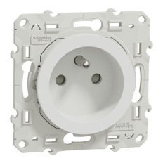 Prise de courant 2P+T Spéciale Rénovation Schneider Odace | Blanc avec ou sans griffes