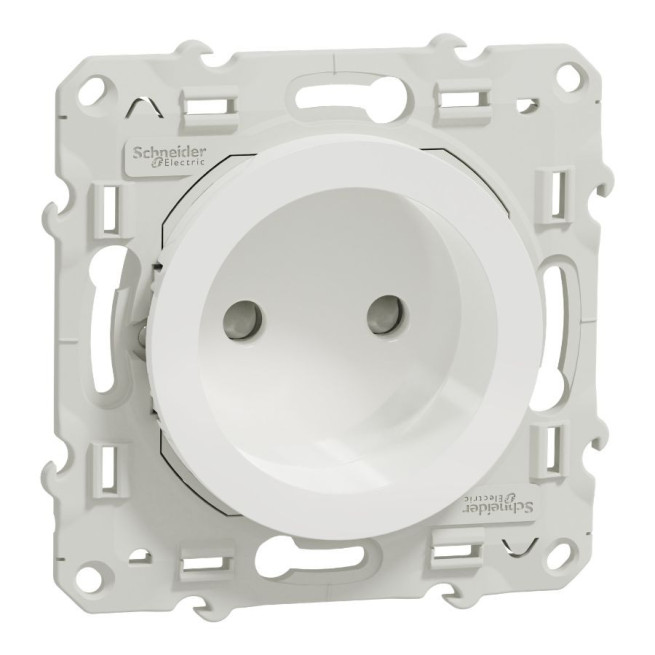 Prise de courant 2P Schneider Odace | Blanc, Anthracite et version à griffes