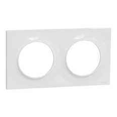 Plaque 2 postes - Entraxe 71 mm - Blanc - Odace Styl 2011