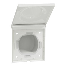 Plaque de finition 1 poste avec cache souple translucide - IP44 - Blanc - Odace Styl Pratic 2011