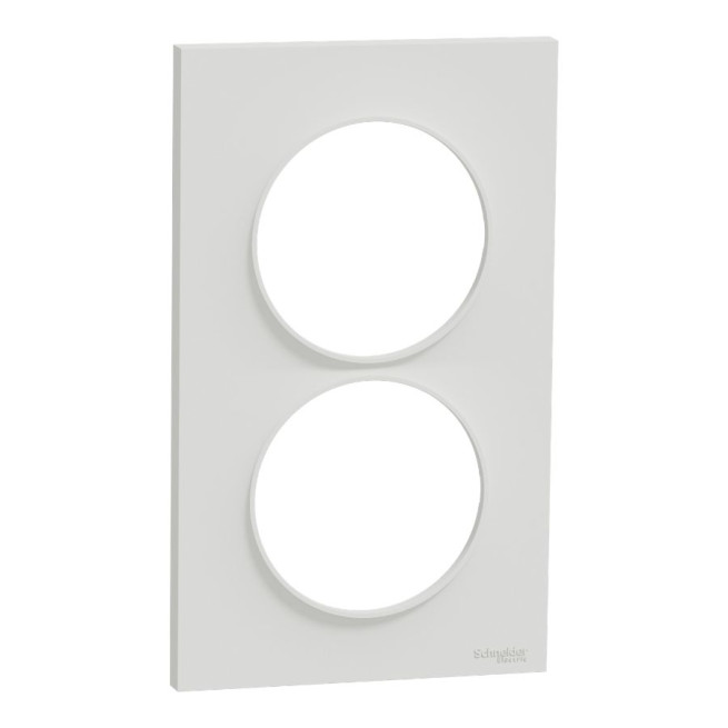 Plaque 2 postes - Verticaux - Entraxe 57 mm - Blanc - Odace Styl 2011