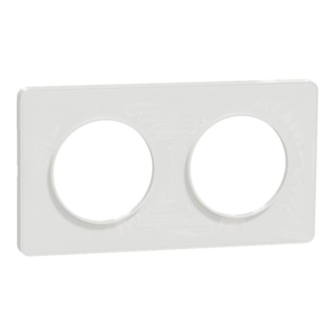 Plaque 2 postes - H / V - Entraxe 71 mm - Blanc - Odace Touch 2011
