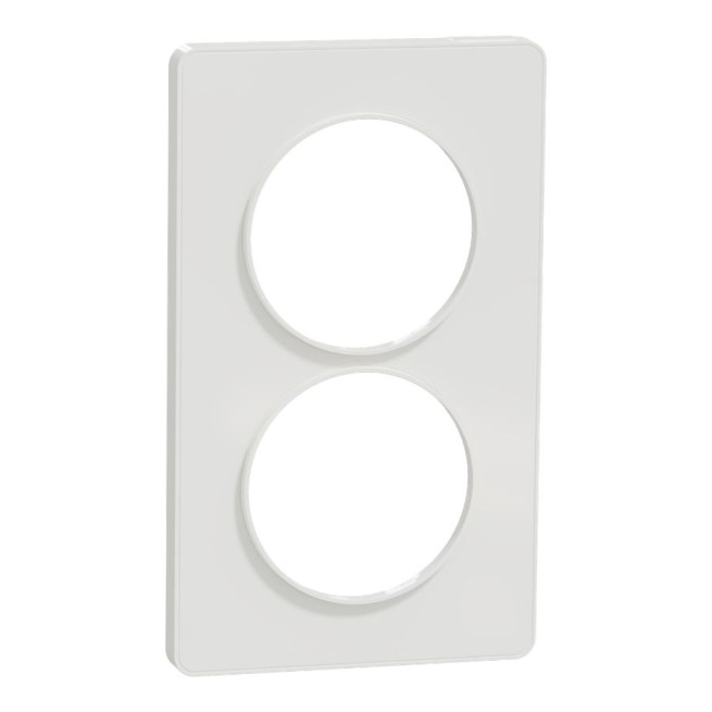 Plaque 2 postes - Verticaux - Entraxe 57 mm - Blanc - Odace Touch 2011