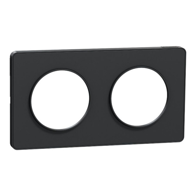Plaque 2 postes - H / V - Entraxe 71 mm - Anthracite - Odace Touch 2011
