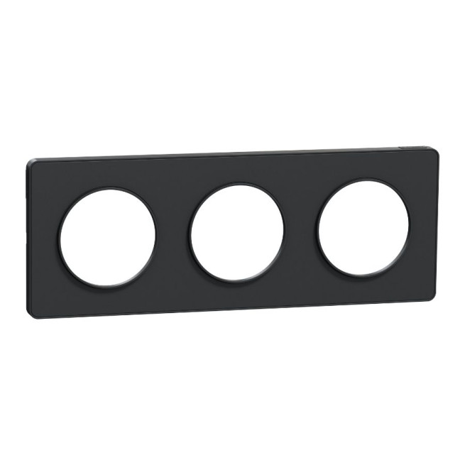 Plaque 3 postes - H / V - Entraxe 71 mm - Anthracite - Odace Touch 2011