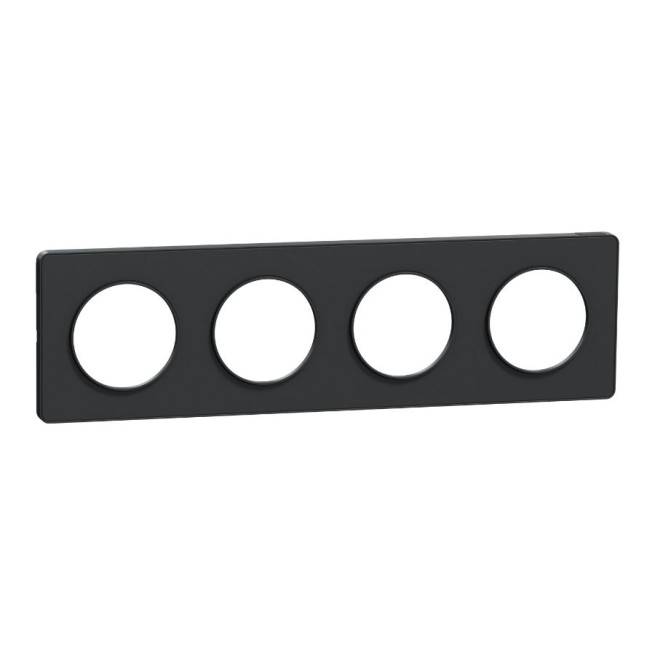 Plaque de finition 4 postes - H / V - Entraxe 71 mm - Anthracite - Odace Touch 2011