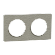Plaque de finition 2 postes - Liseré blanc - Odace Touch Kvadrat 2011