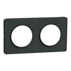 Plaque de finition 2 postes - Ombre avec liseré anthracite - Odace Touch Kvadrat 2011