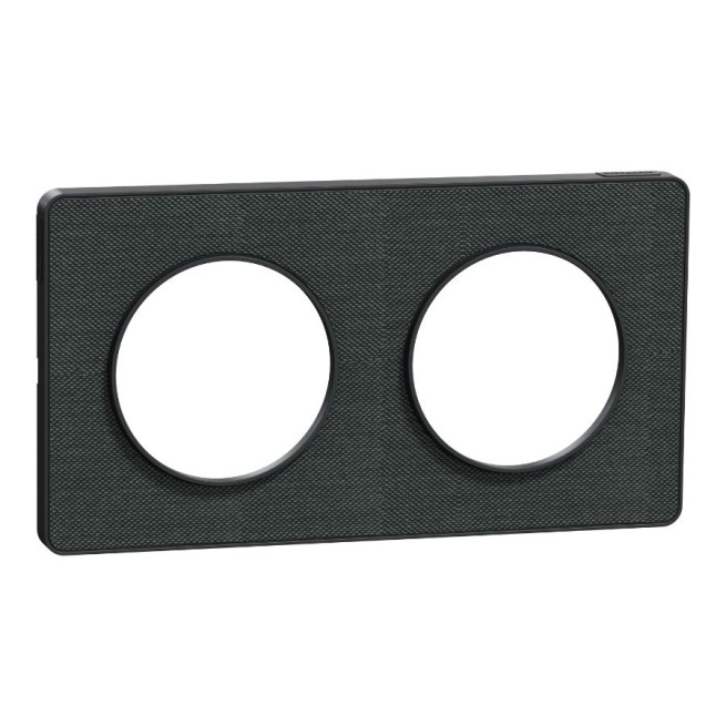 Plaque de finition 2 postes - Ombre avec liseré anthracite - Odace Touch Kvadrat 2011