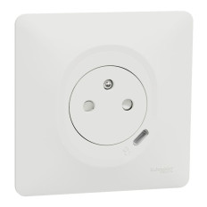 Prise de courant 2P + T + chargeur USB C - Affleurante - Avec plaque - Ovalis