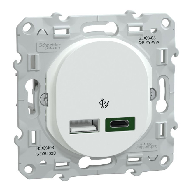 Chargeur double USB A + USB C - 7,5 / 45 W - Ovalis