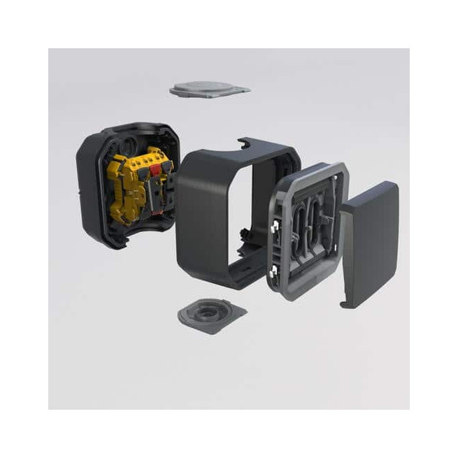 Interrupteur va-et-vient Anthracite Plexo