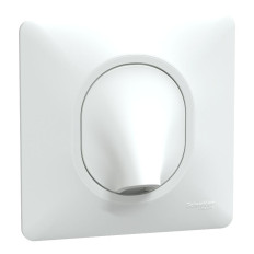 Sortie de câble - 16 A - Avec plaque - Blanc - Ovalis