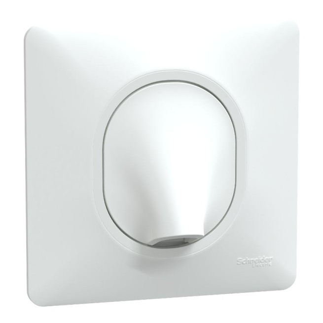 Sortie de câble - 16 A - Avec plaque - Blanc - Ovalis