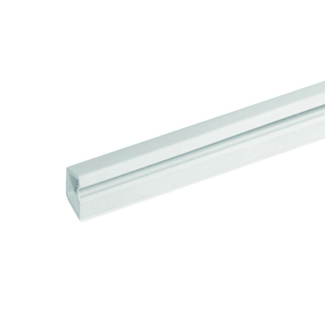 Goulotte auto-adhésive avec couvercle à charnière - 12 x 7 mm - 1 compartiment - Longueur 2 m - Blanc - Tmr