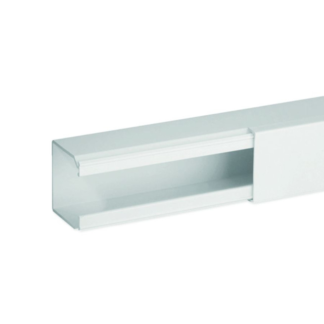 Goulotte de distribution non cloisonnable - 40 x 40 mm - 1 compartiment - Longueur 2 m - Blanc - Ta-e
