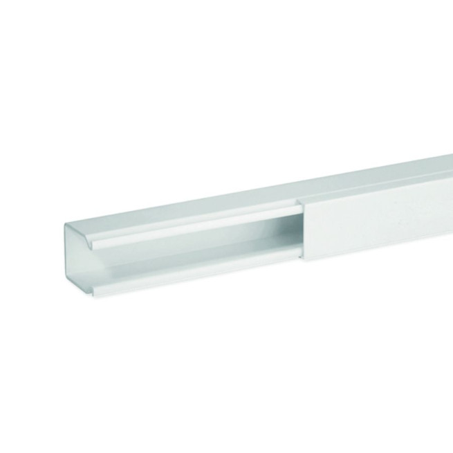 Goulotte de distribution non cloisonnable - 25 x 30 mm - 1 compartiment - Longueur 2 m - Blanc - Ta-e