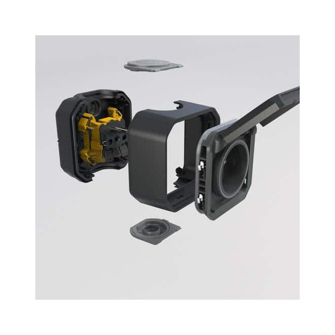 Prise 2P+T avec volet Anthracite Plexo