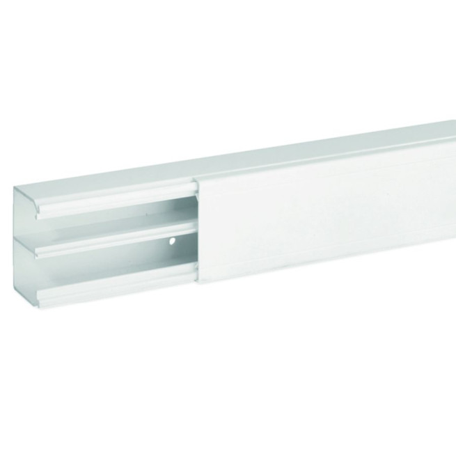 Goulotte de distribution cloisonnée - 60 x 40 mm - 2 compartiments - Longueur 2 m - Blanc - Ta-s