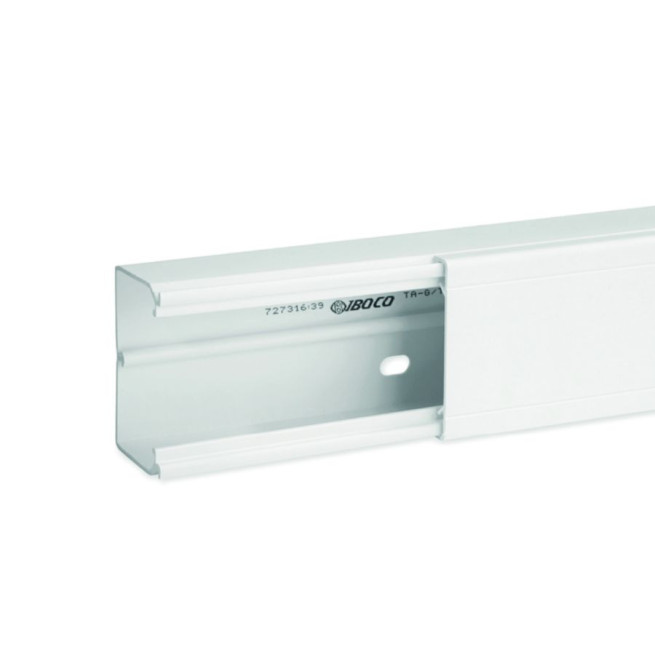 Goulotte de distribution cloisonnable - 60 x 40 mm - 1 compartiment - Longueur 2 m - Blanc - Ta-g