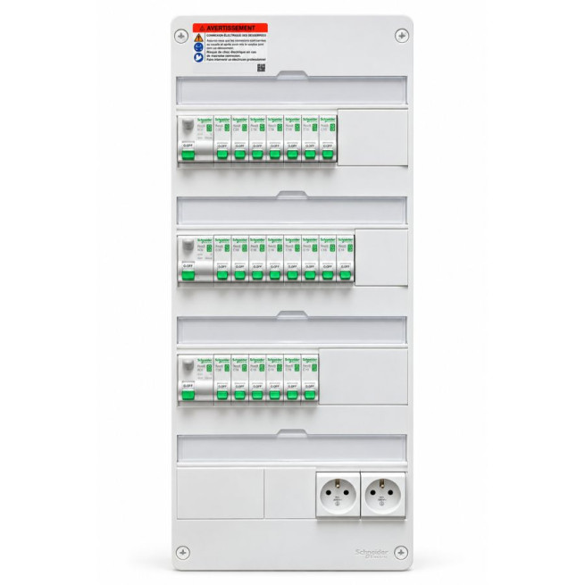 Tableau pré-équipé - Maison individuelle - 4 rangées - 13 modules - XE - Resi9