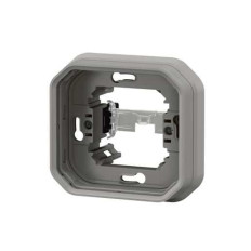 Support plaque encastré 1 poste Gris Plexo