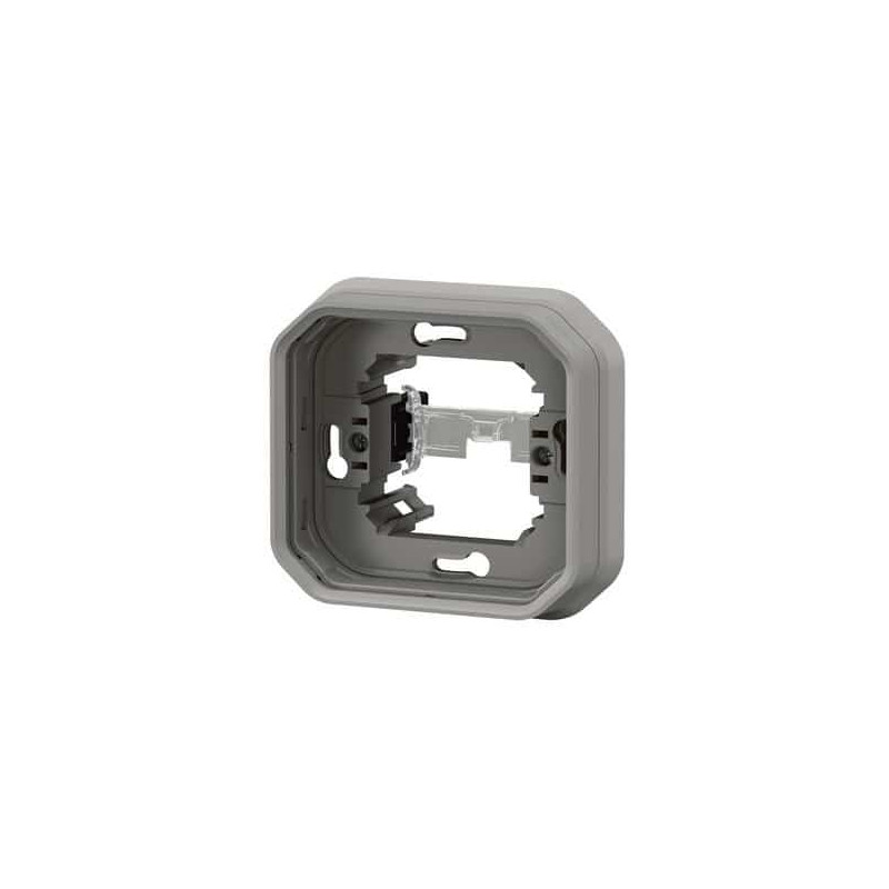 Support plaque encastré 1 poste Gris Plexo