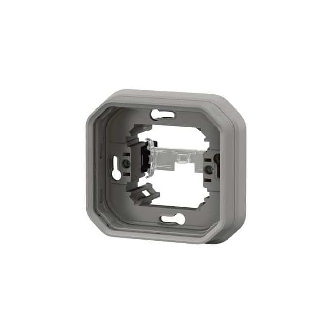 Support plaque encastré 1 poste Gris Plexo
