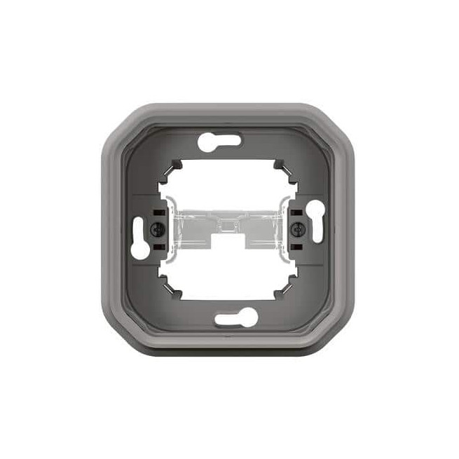 Support plaque encastré 1 poste Gris Plexo