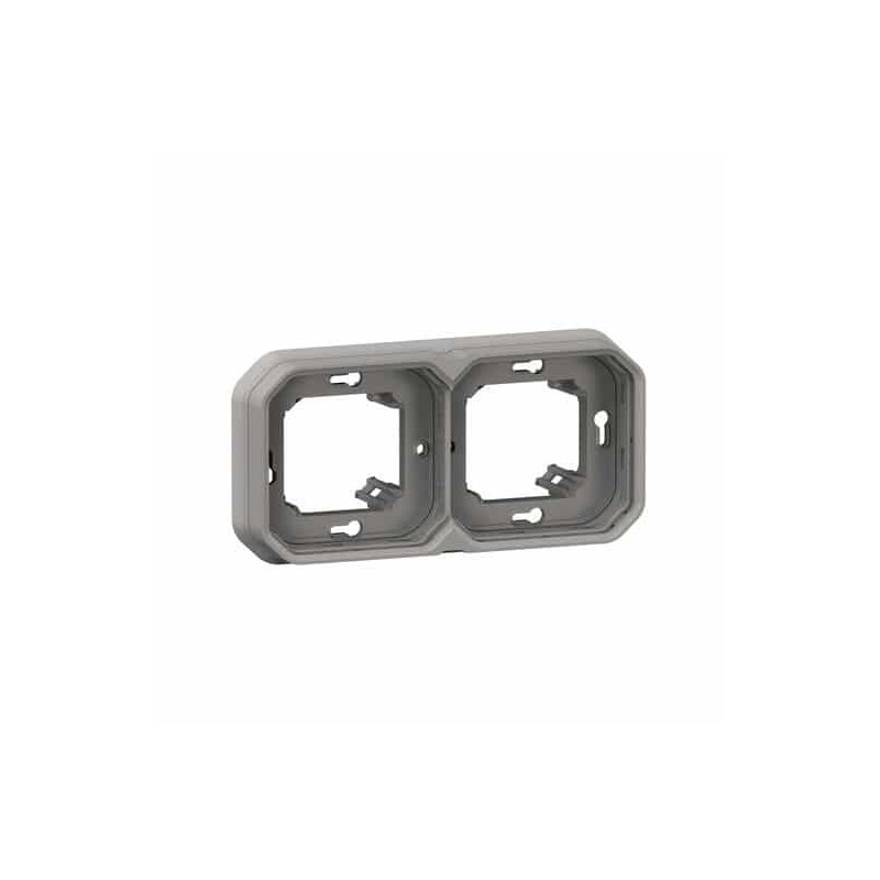 Support plaque 2 postes Gris Plexo