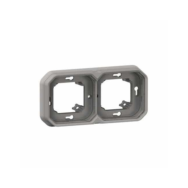 Support plaque 2 postes Gris Plexo