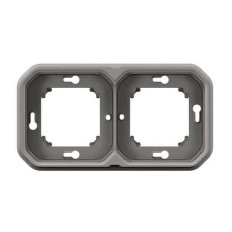 Support plaque 2 postes Gris Plexo