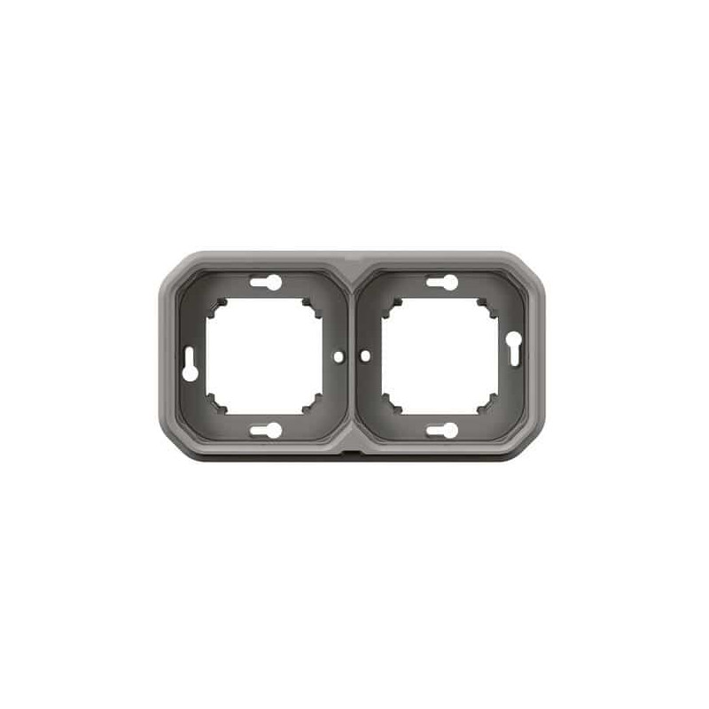 Support plaque 2 postes Gris Plexo