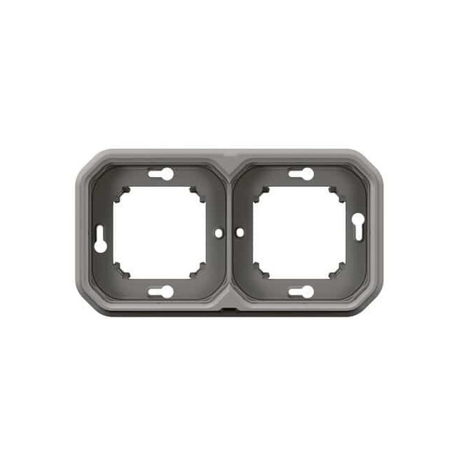 Support plaque 2 postes Gris Plexo