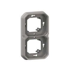 Support plaque 2 postes Gris Plexo