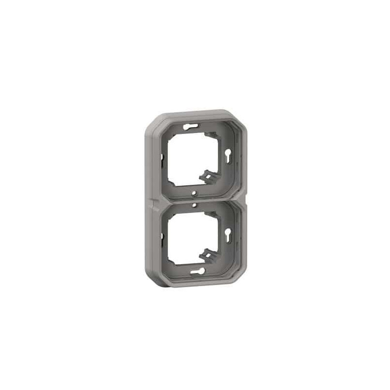 Support plaque 2 postes Gris Plexo
