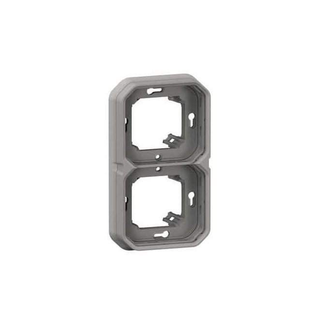 Support plaque 2 postes Gris Plexo