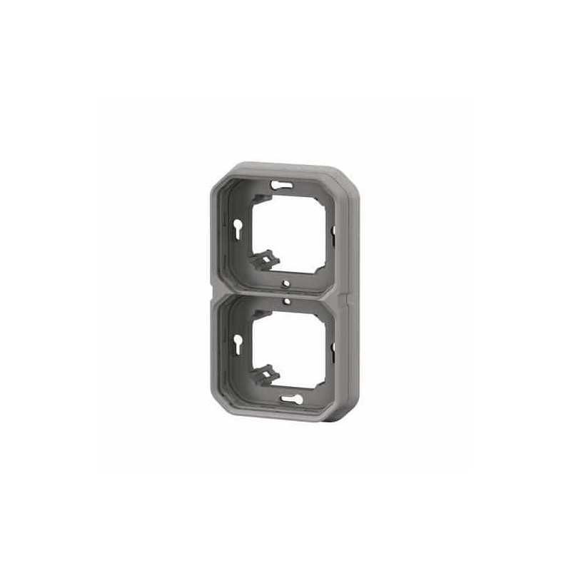 Support plaque 2 postes Gris Plexo