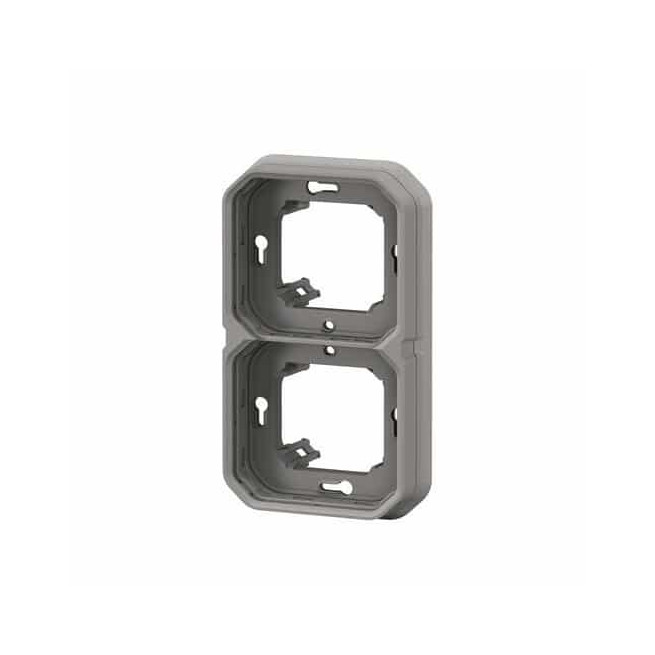 Support plaque 2 postes Gris Plexo